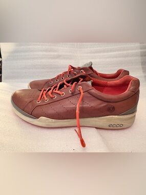 ECCO Biom Golf Shoes Mens 46 US 12-12.5 Brown Leather Spikeless Performance EUC